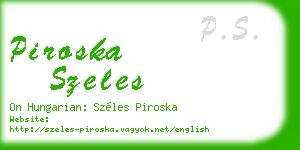 piroska szeles business card