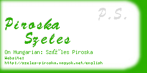 piroska szeles business card